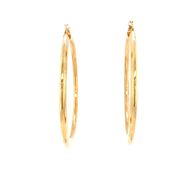 Yellow gold large hoops