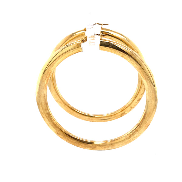 Yellow gold large hoops