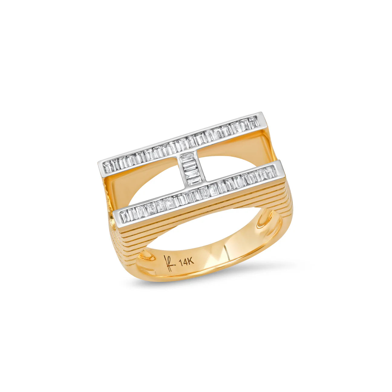 Grandsize Full Diamond Initial Ring