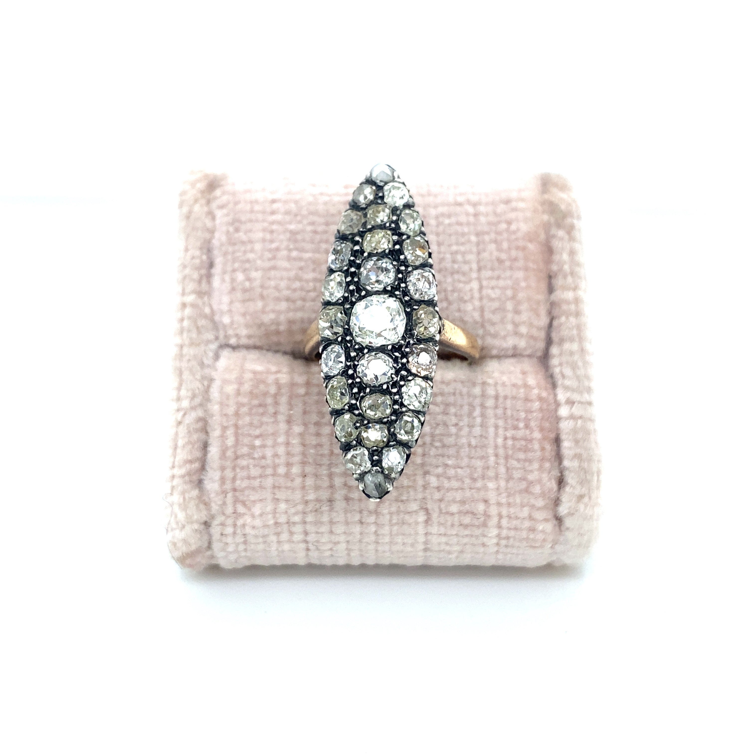 Vintage Diamond and Silver Victorian Ring