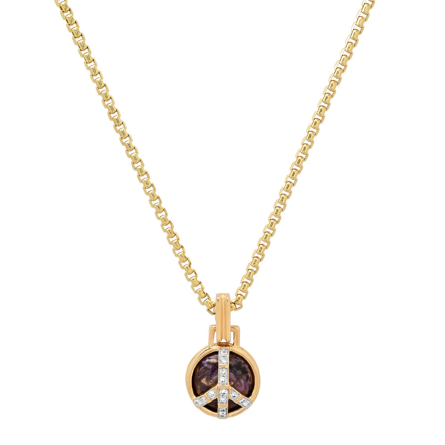 Mini Peace Pendant with Gemstones and Diamonds