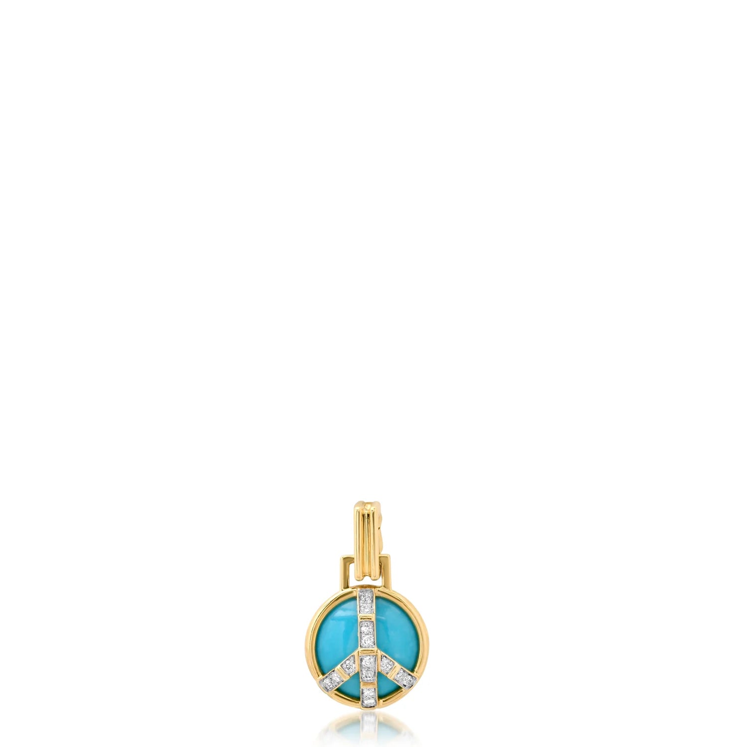 Mini Peace Pendant in Turquoise and Diamonds