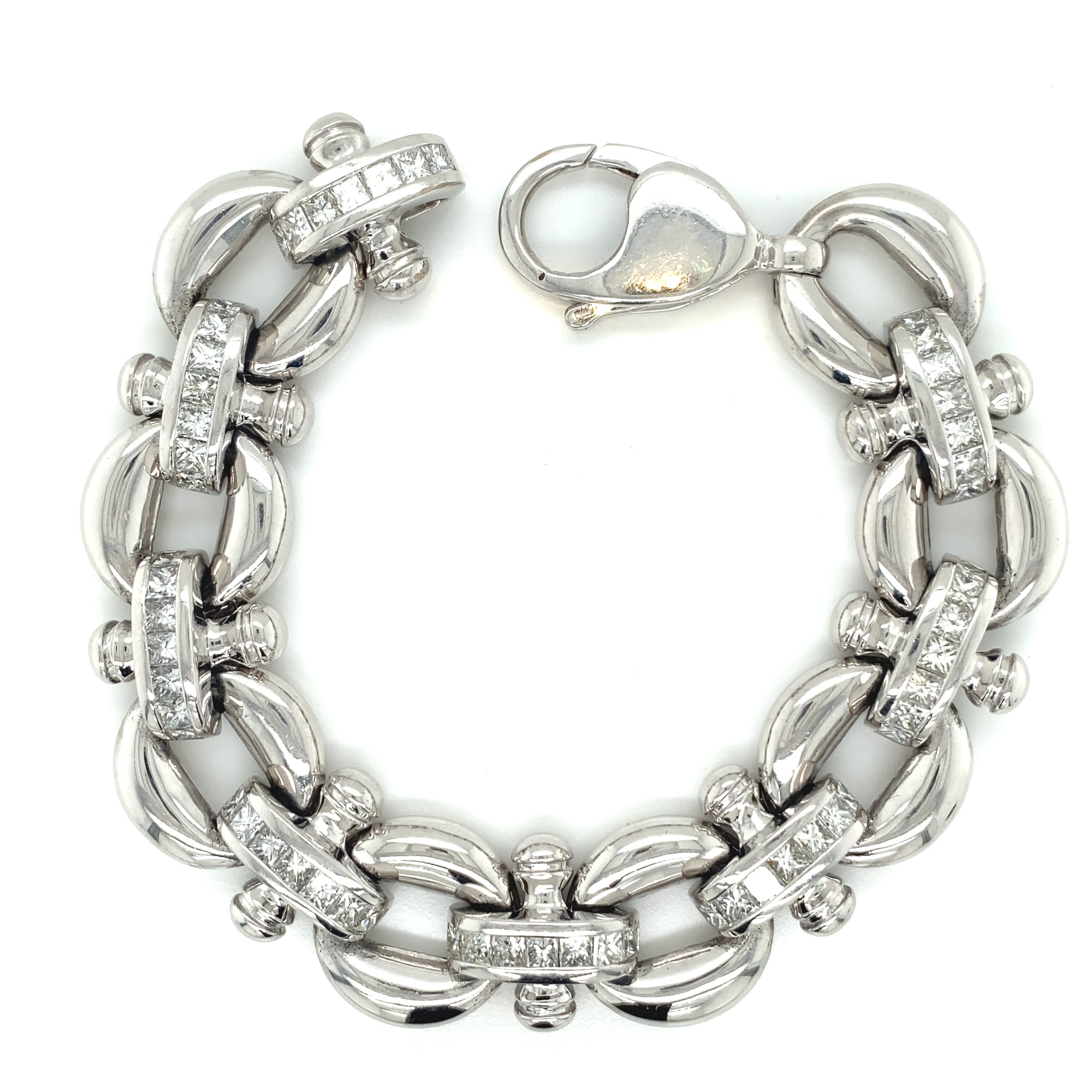 Vintage diamond heavy link bracelet