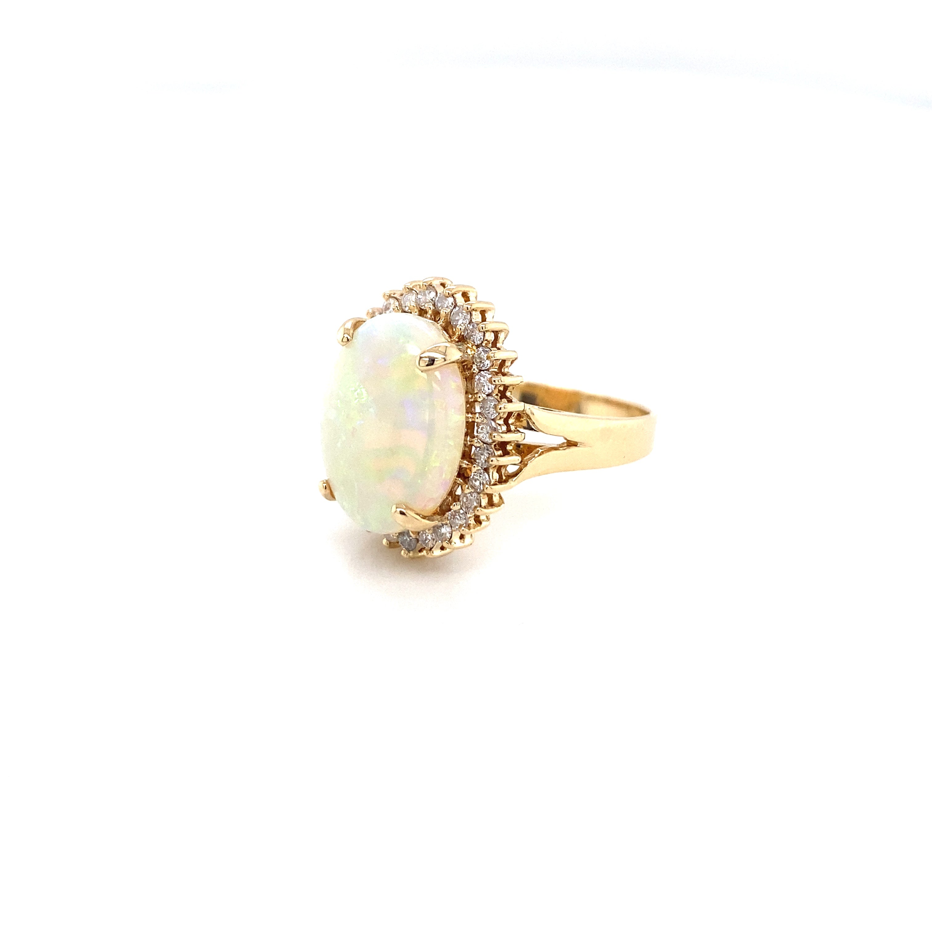 Vintage Estate Opal and Diamond Ring