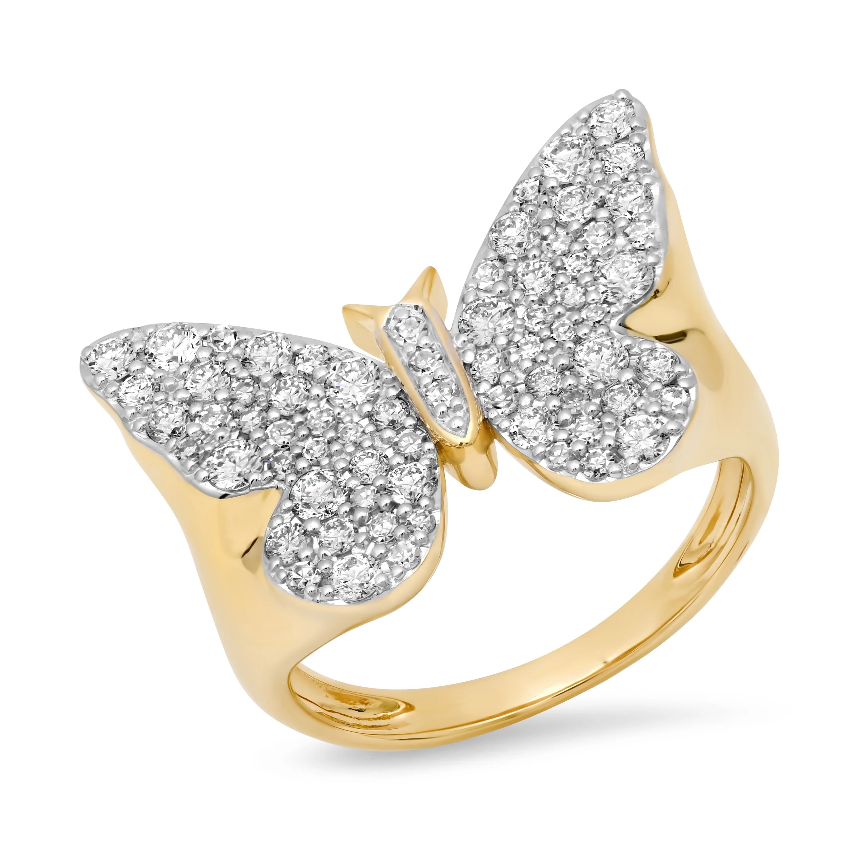 Diamond Butterfly Signet Ring