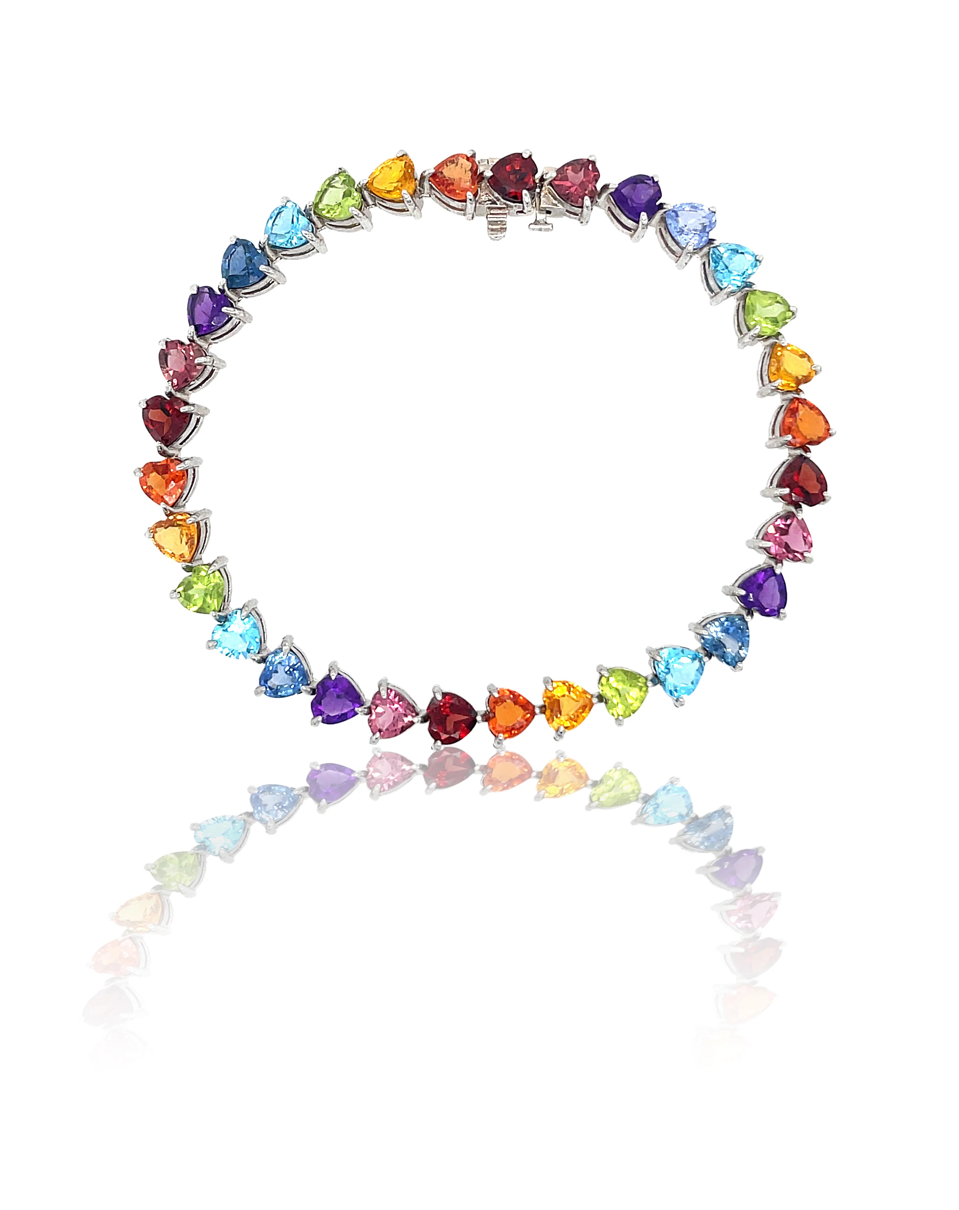 RAINBOW HEARTS TENNIS BRACELET