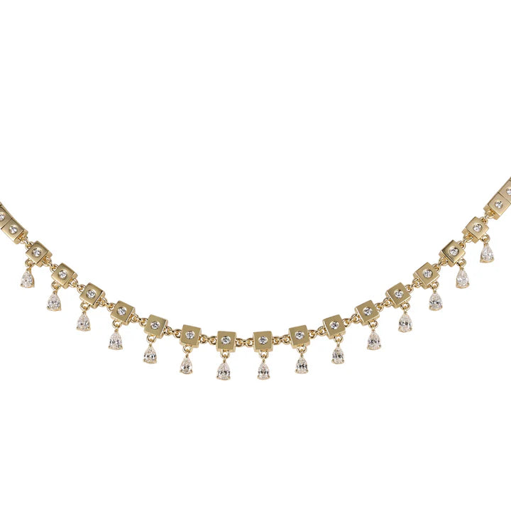 Leggo fringe diamond tennis necklace