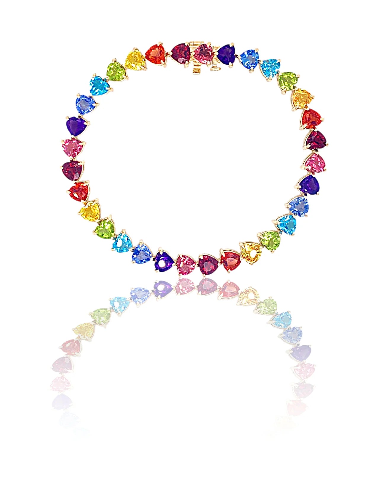 RAINBOW HEARTS TENNIS BRACELET