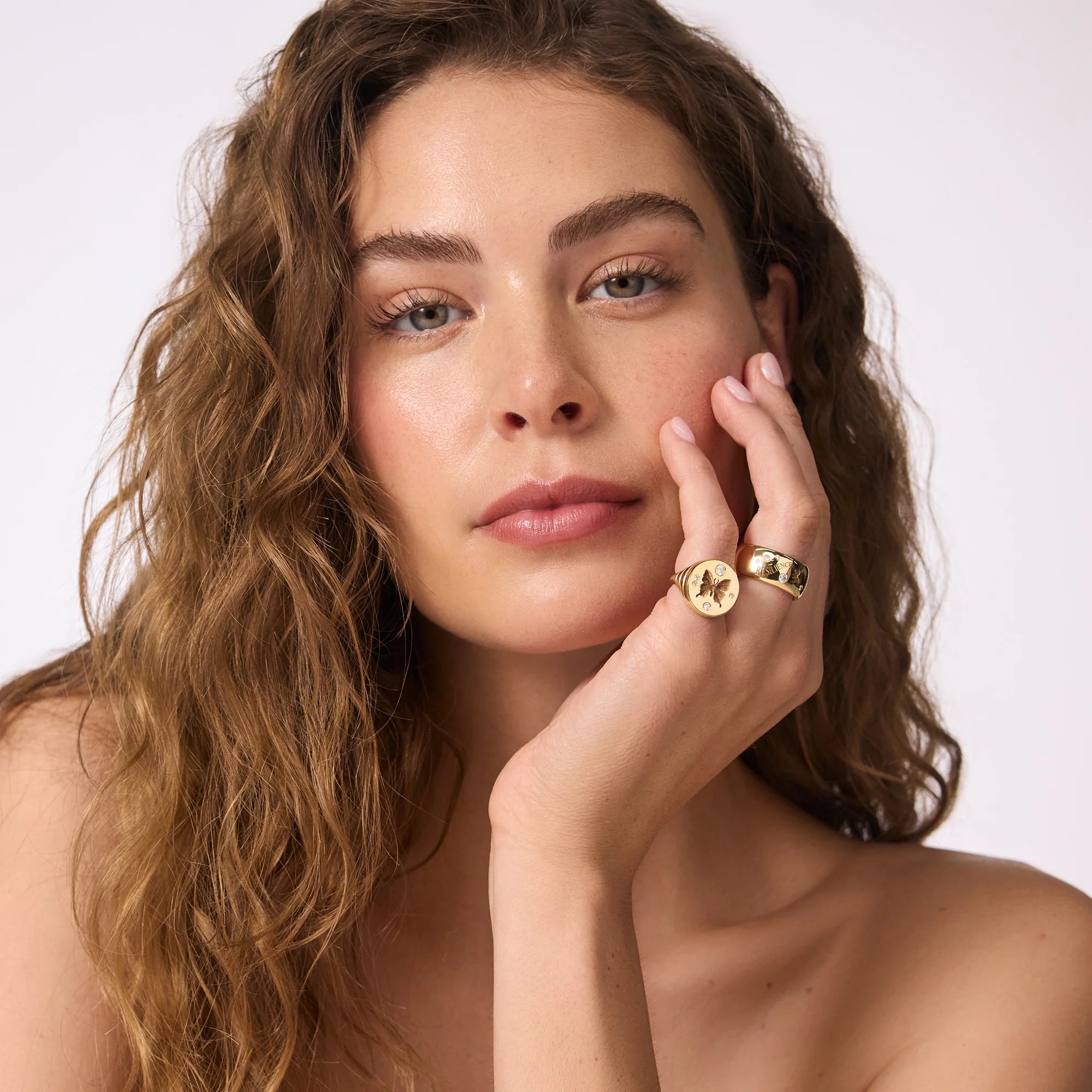 Fantasy Signet Ring with Diamonds