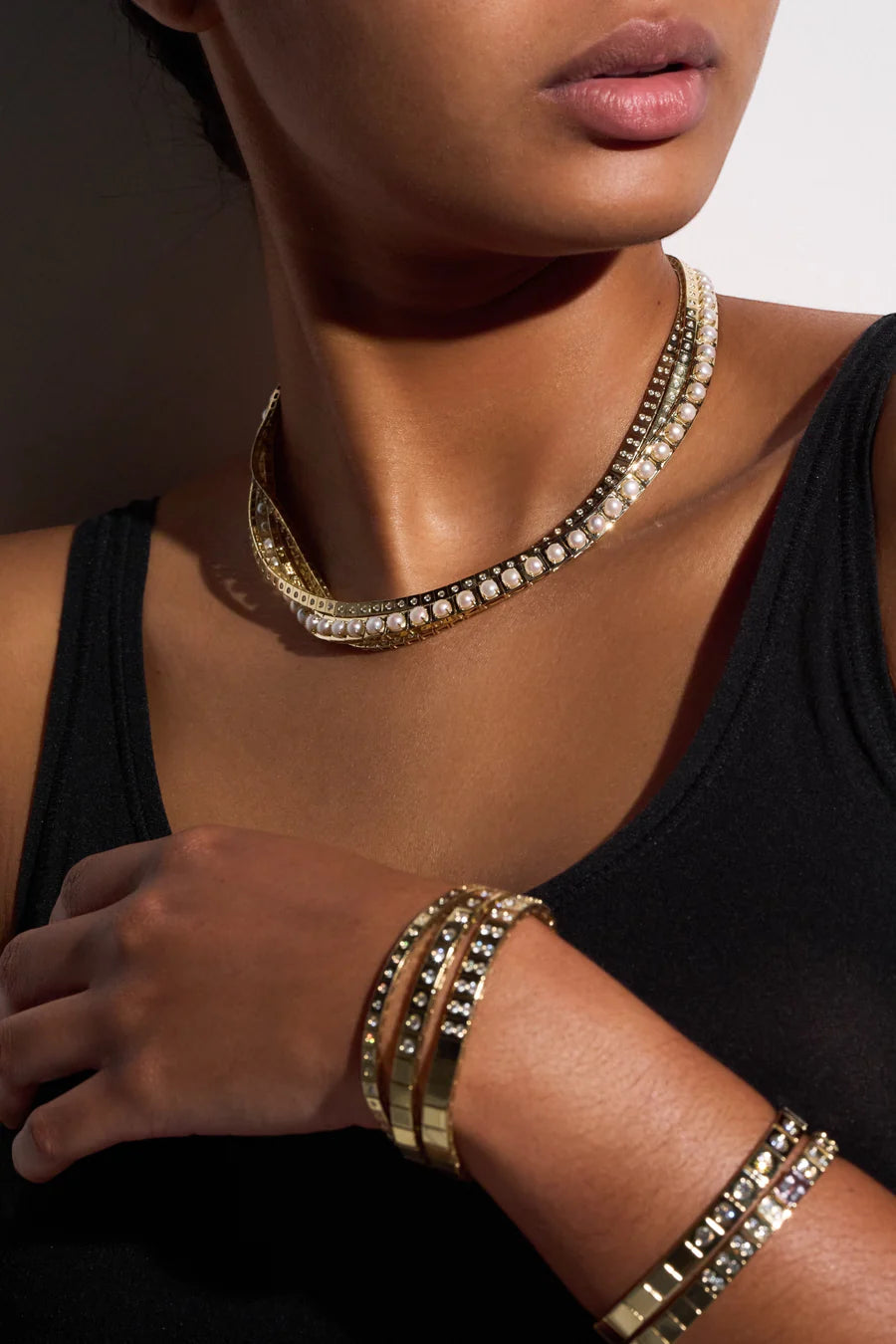 LEGGO Double Diamond Tennis Necklace