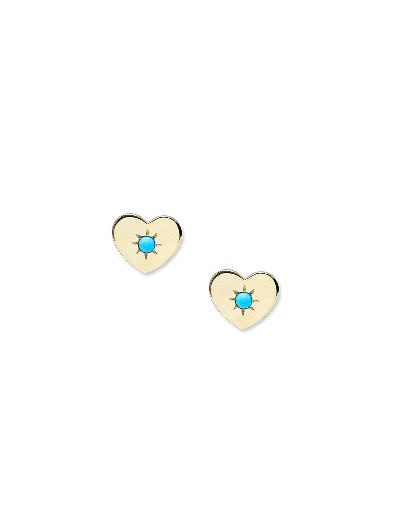 LOVE LETTER TURQUOISE HEART STUD