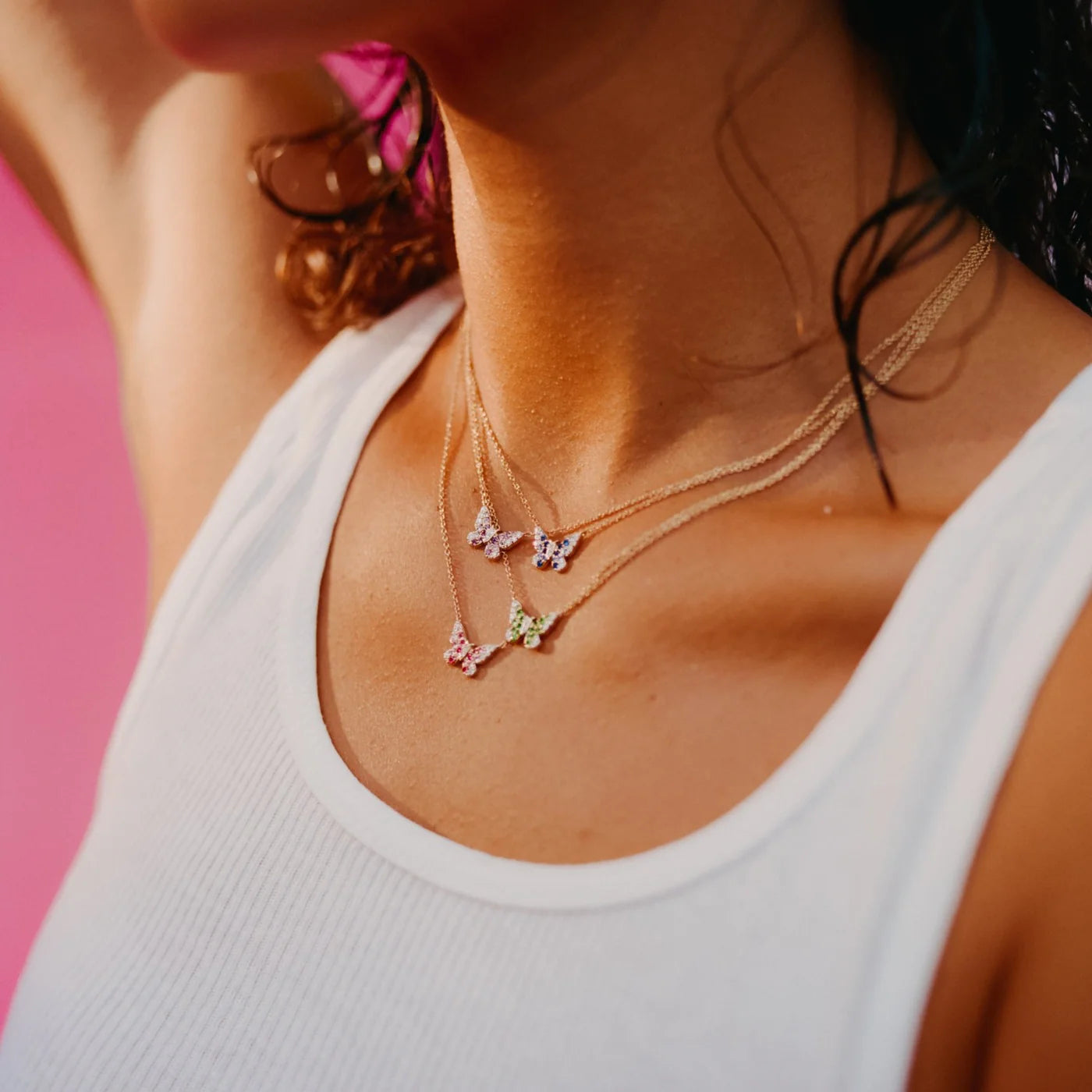 Mini Ombré Butterfly Necklace