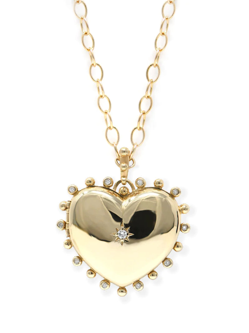 Dew Drop Heart Locket - Large