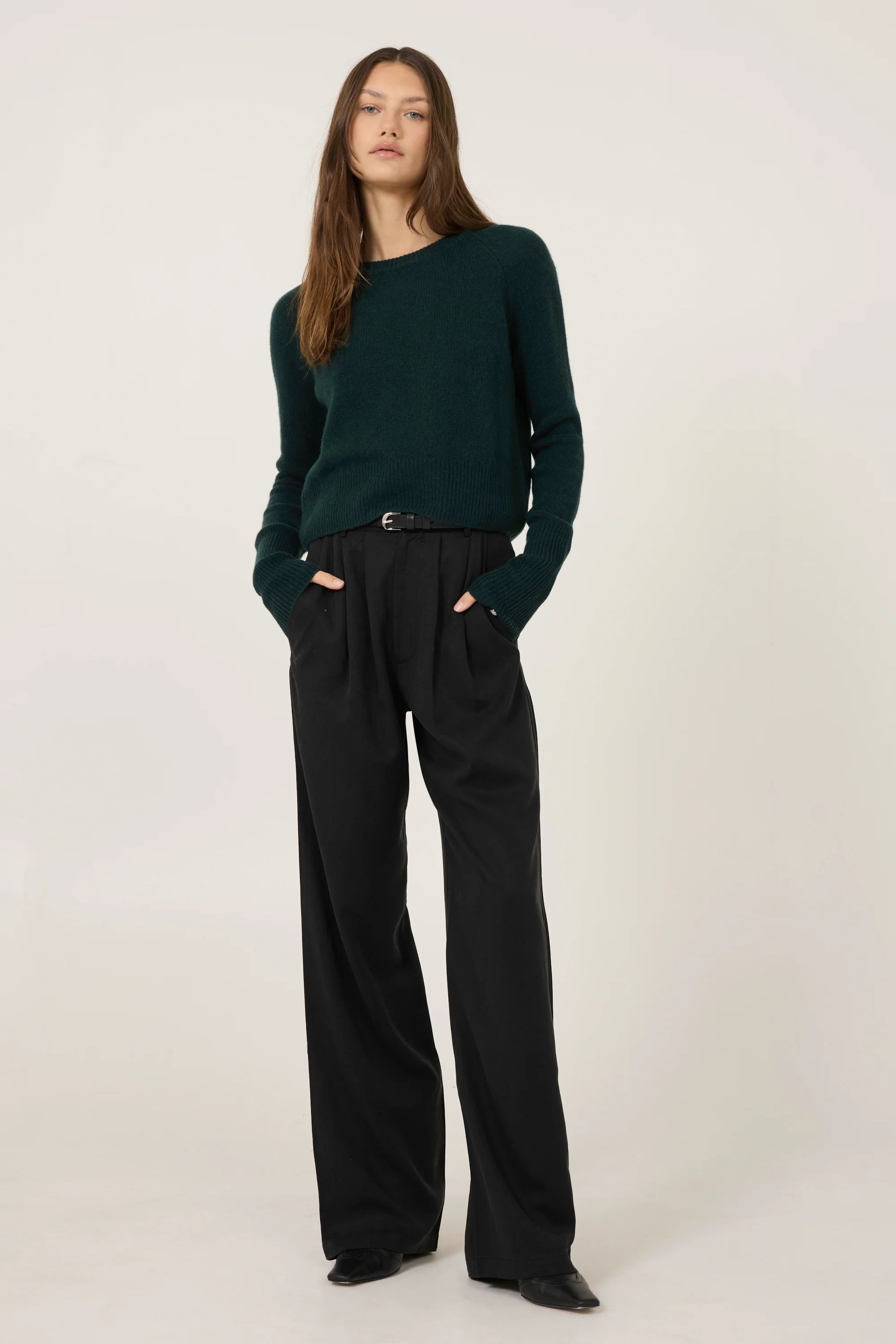 Blakely Cashmere Pullover - Everglade