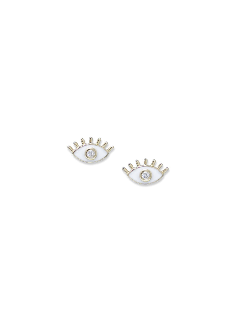 ANZIE X MEL SOLDERA ENAMEL EVIL EYE LASH STUD