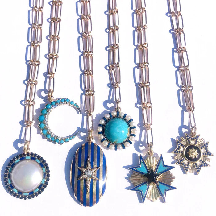 14K Gold Turquoise & Enamel Emmeline Charm