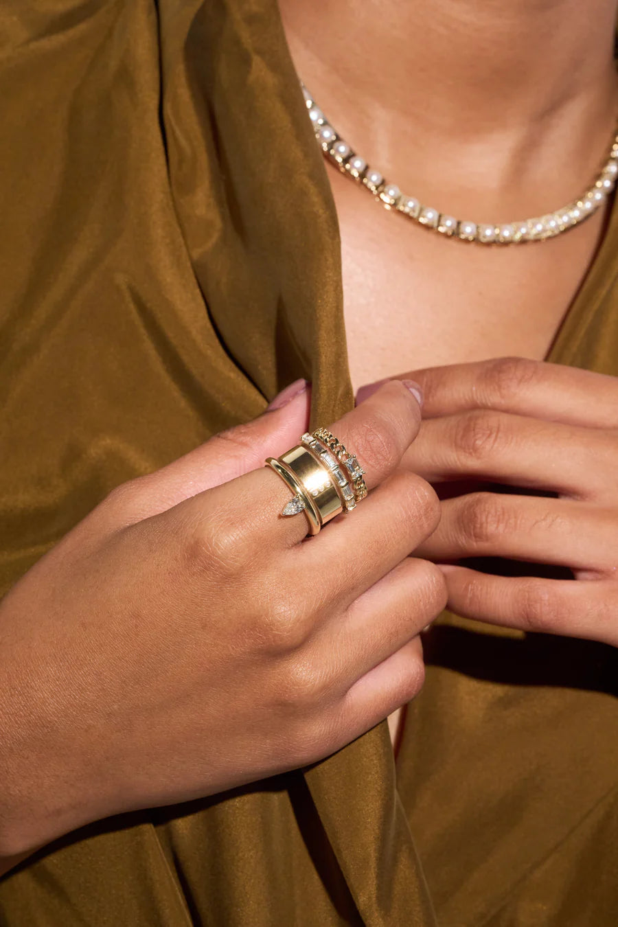 Type Stack Yellow Gold Ring