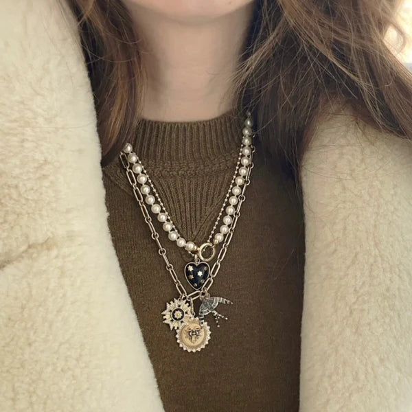 14K Gold & Black Diamond Evelyn Bird Charm