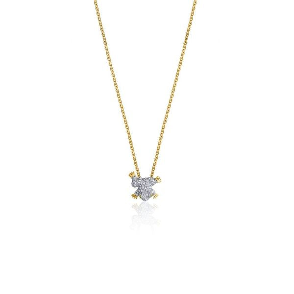 Mini Pave Frog Necklace