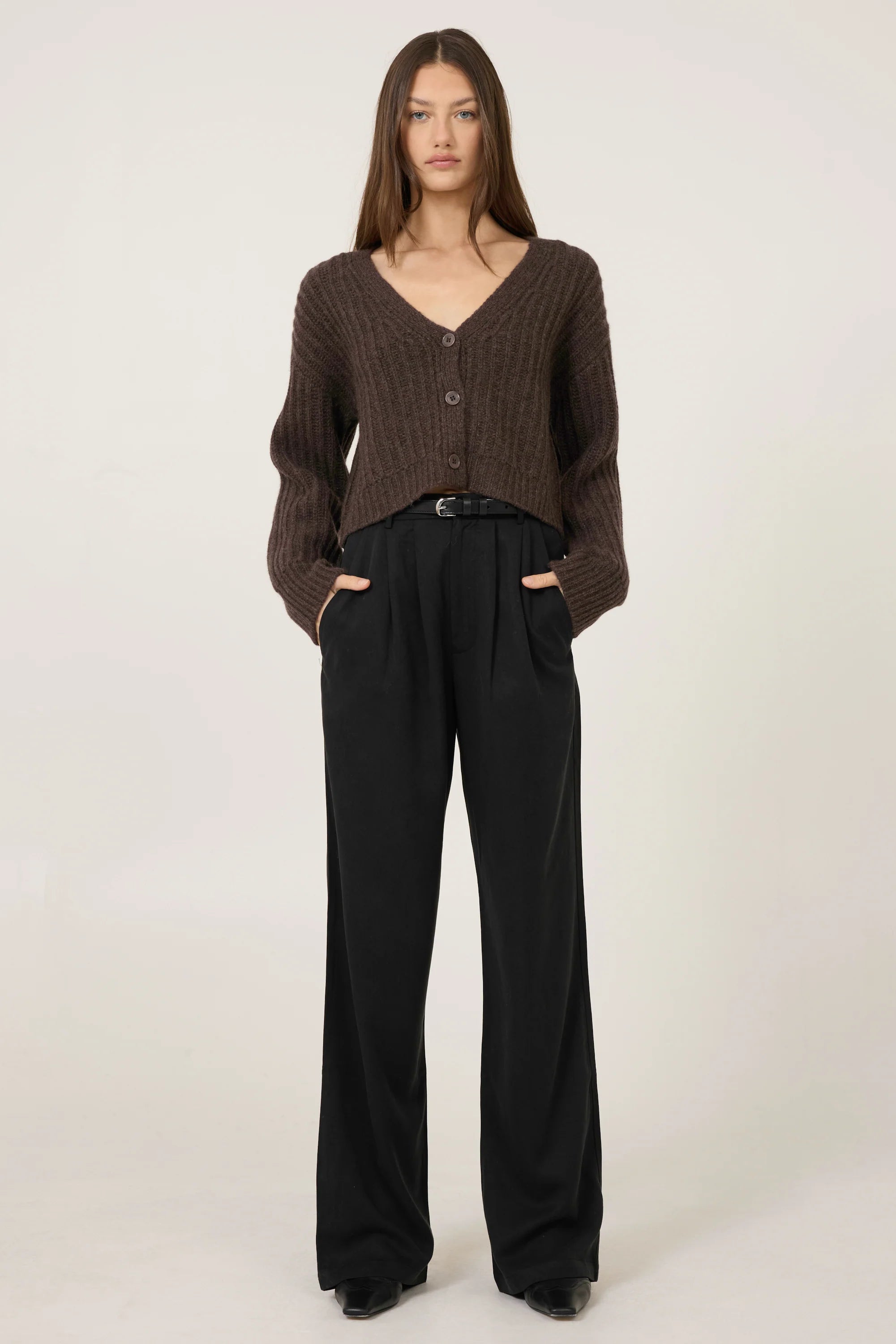 Polly Cashmere Cardigan - Coffee