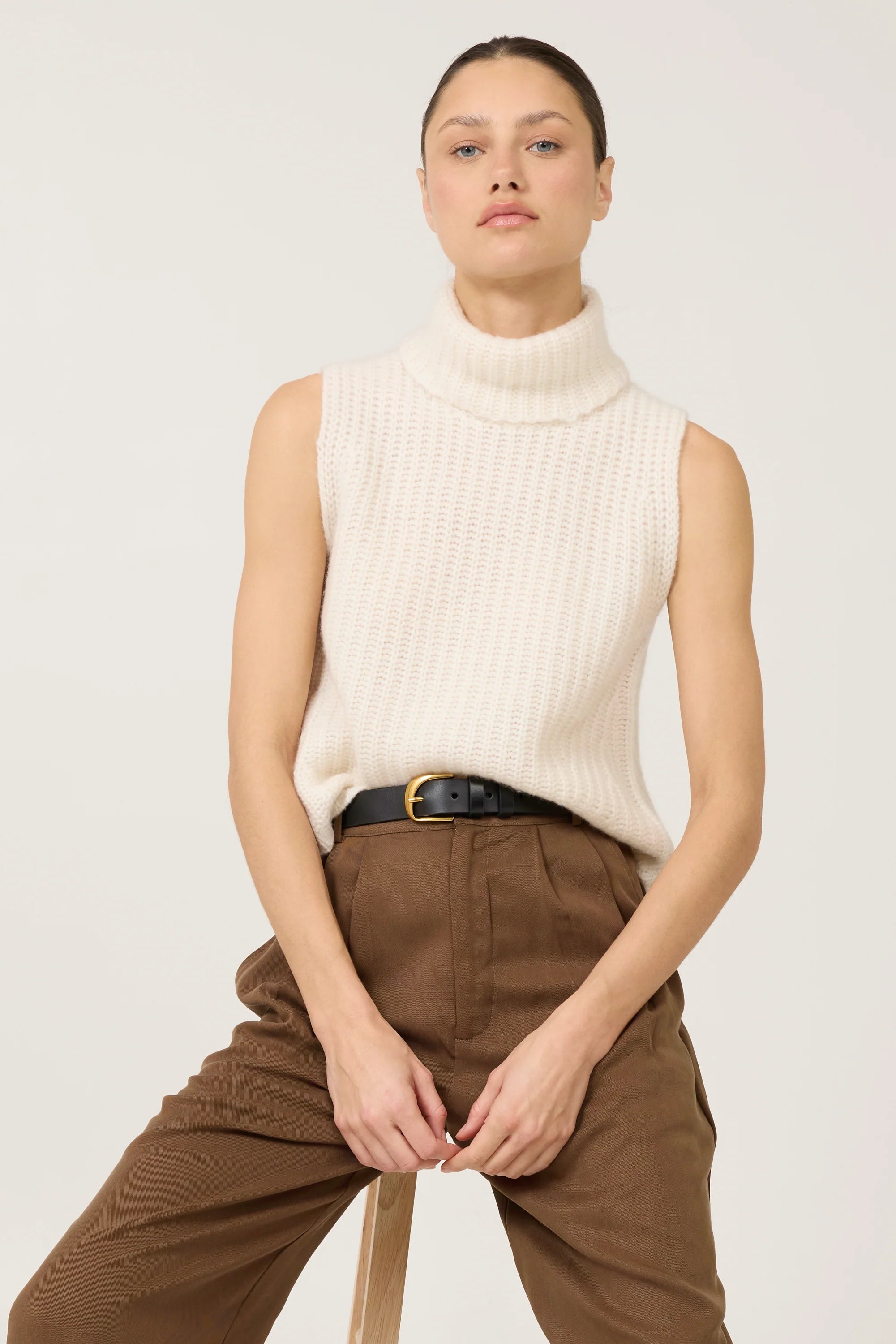 Polly Cashmere Vest - Ivory