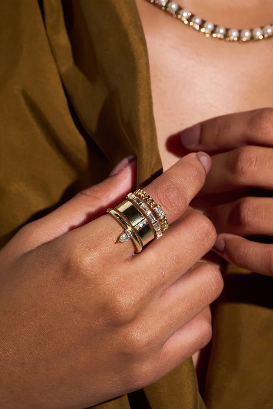 Type Stack Yellow Gold Ring