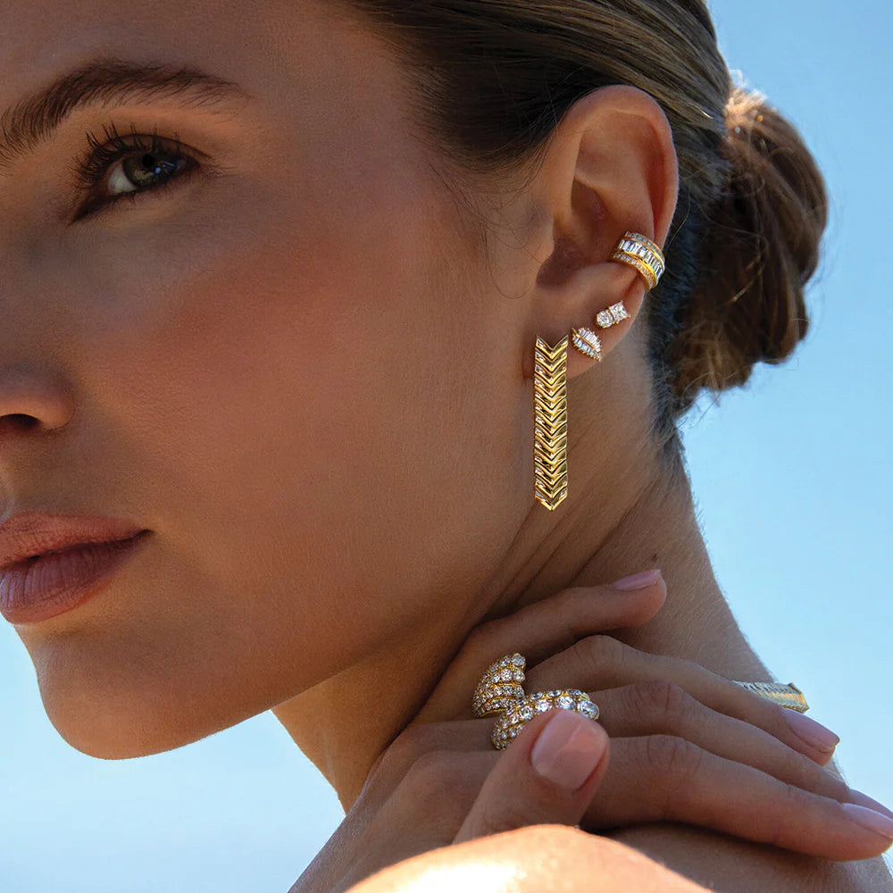 GOLD ZIPPER DROP EARRINGS