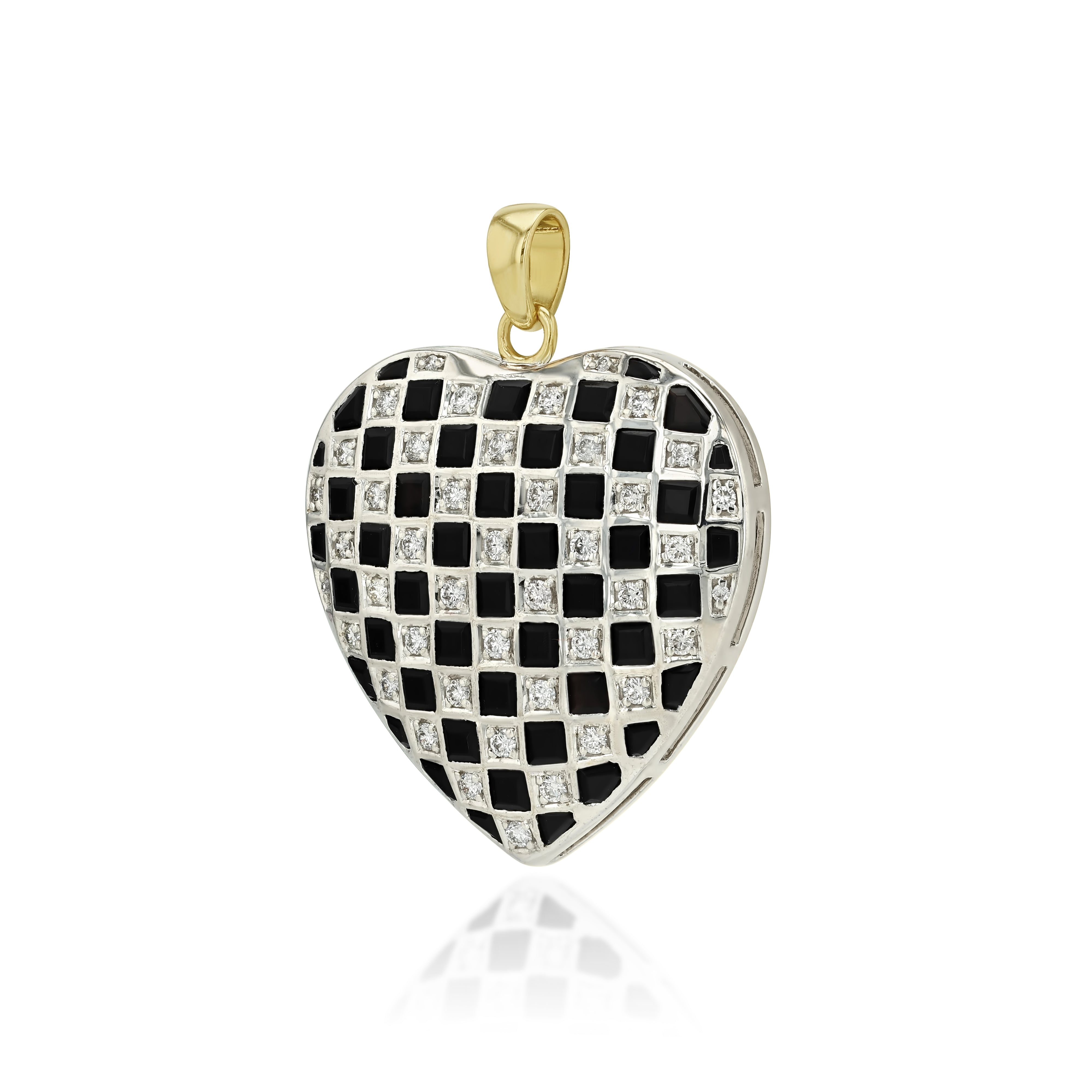 Big Checker Heart Pendant