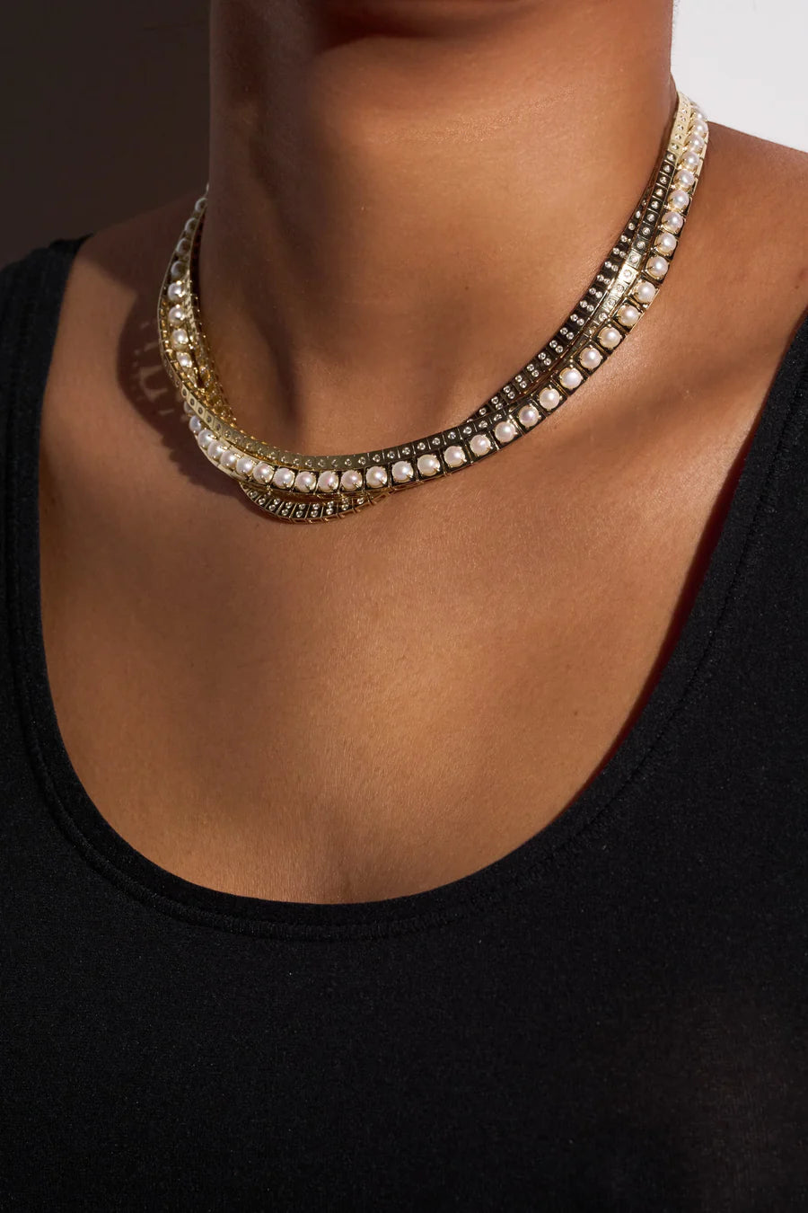 LEGGO Double Diamond Tennis Necklace