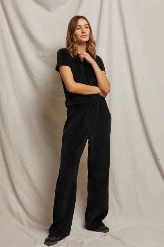 HOLLY SWEATPANT - BLACK VELOUR