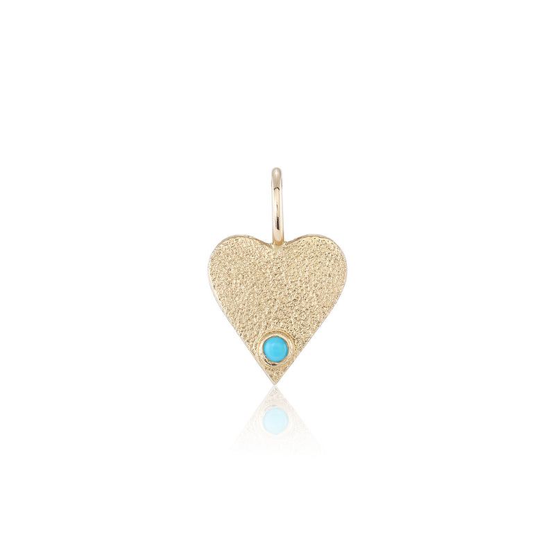 ADORE Heart Charm with Turquoise Cabochon