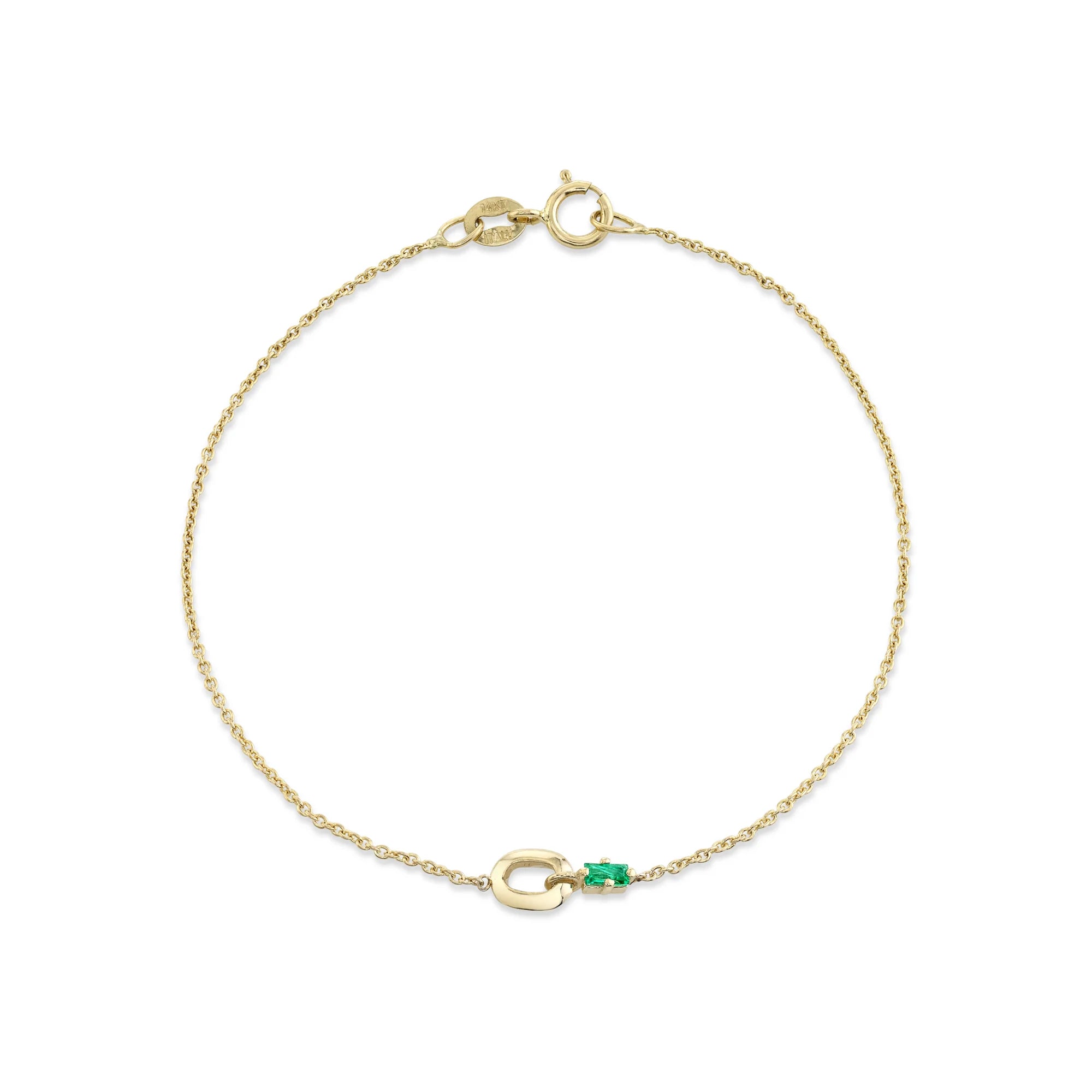 XS Link and Emerald Baguette Bracelet