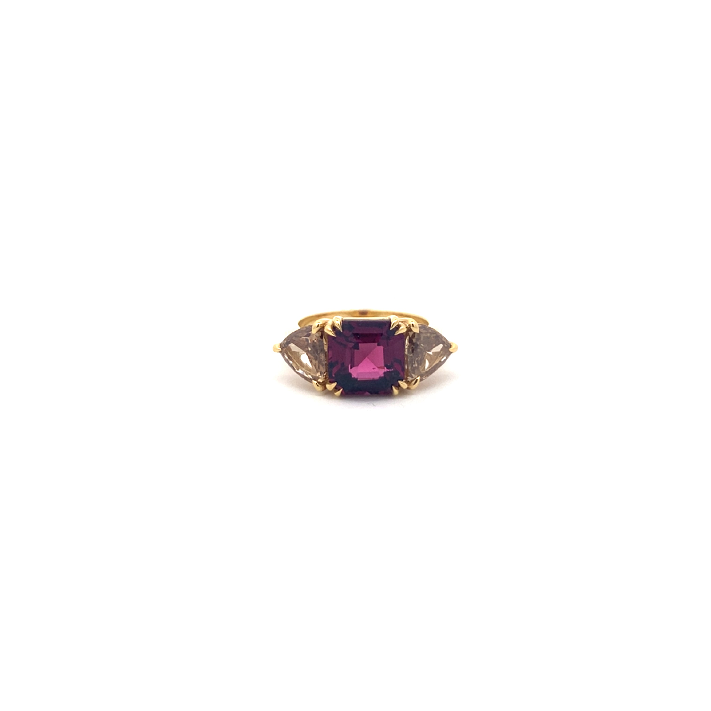 Garnet and champagne diamond ring
