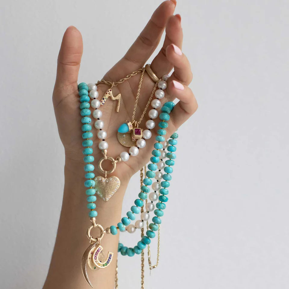 Turquoise calla necklace