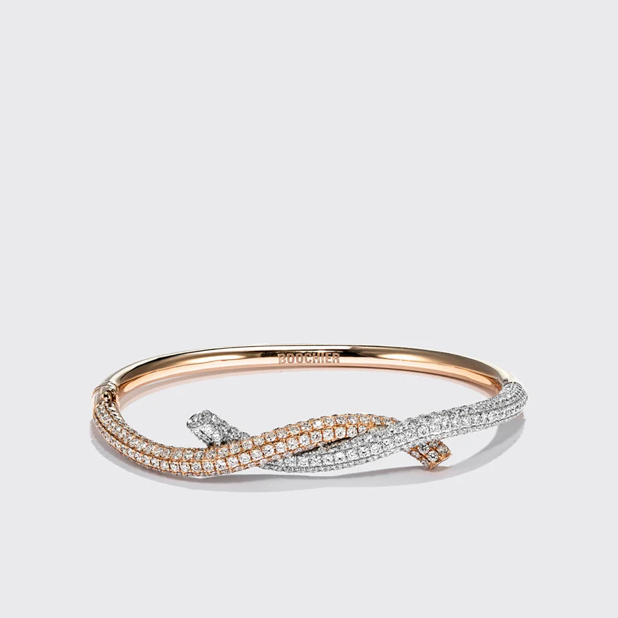 GOLD DIAMOND TIES BANGLE