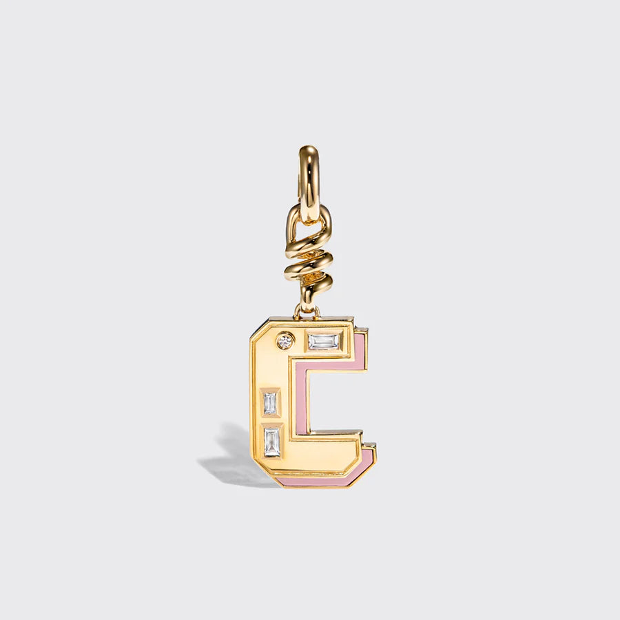 PINK OPAL NOSTALGIA LETTER CHARM
