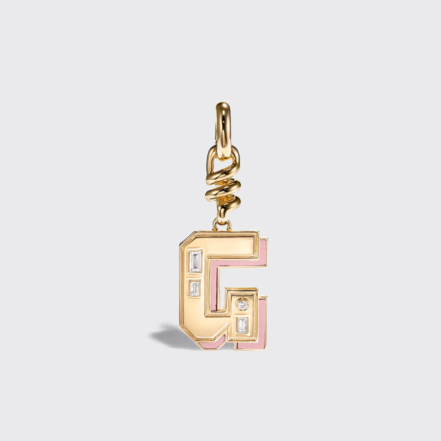 PINK OPAL NOSTALGIA LETTER CHARM