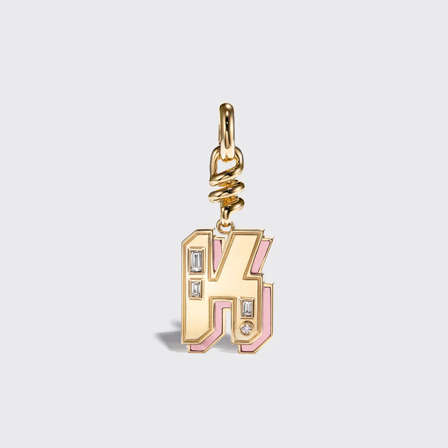 PINK OPAL NOSTALGIA LETTER CHARM