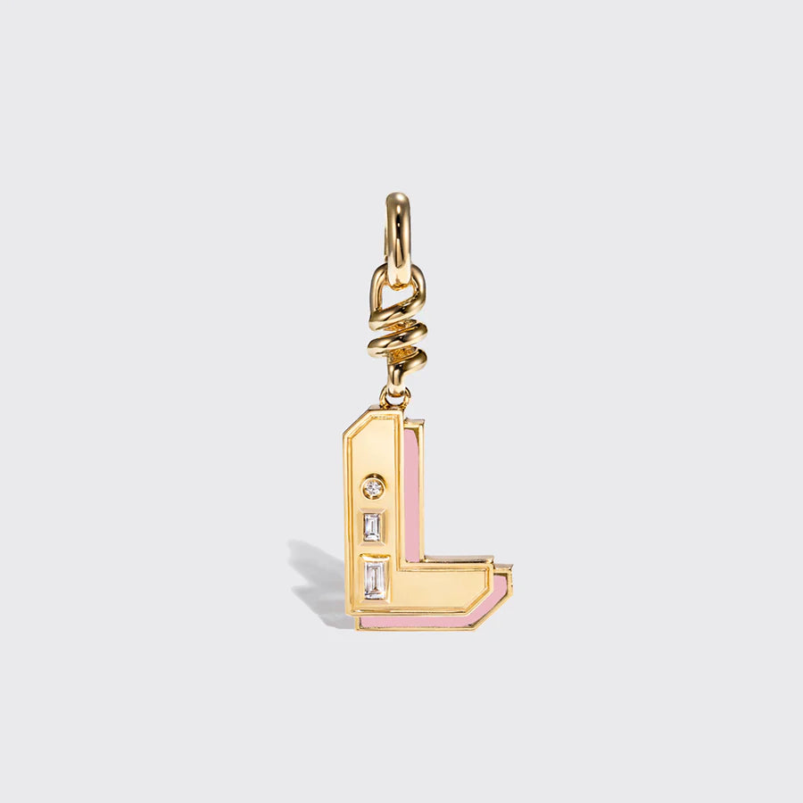 PINK OPAL NOSTALGIA LETTER CHARM