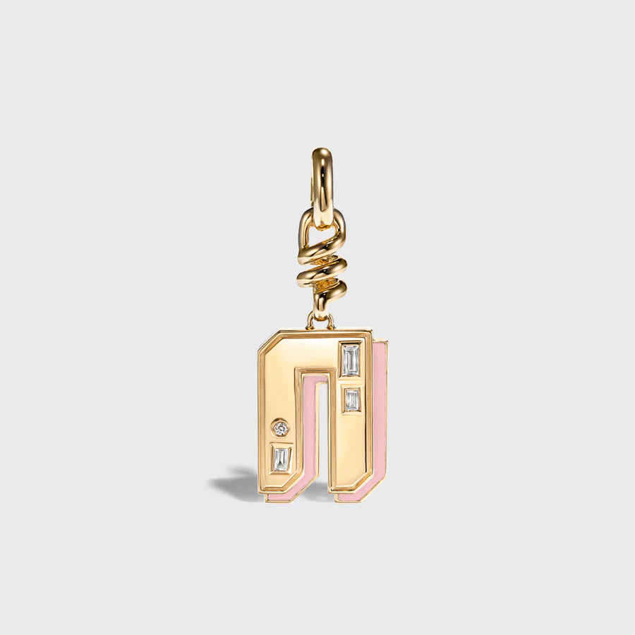 PINK OPAL NOSTALGIA LETTER CHARM