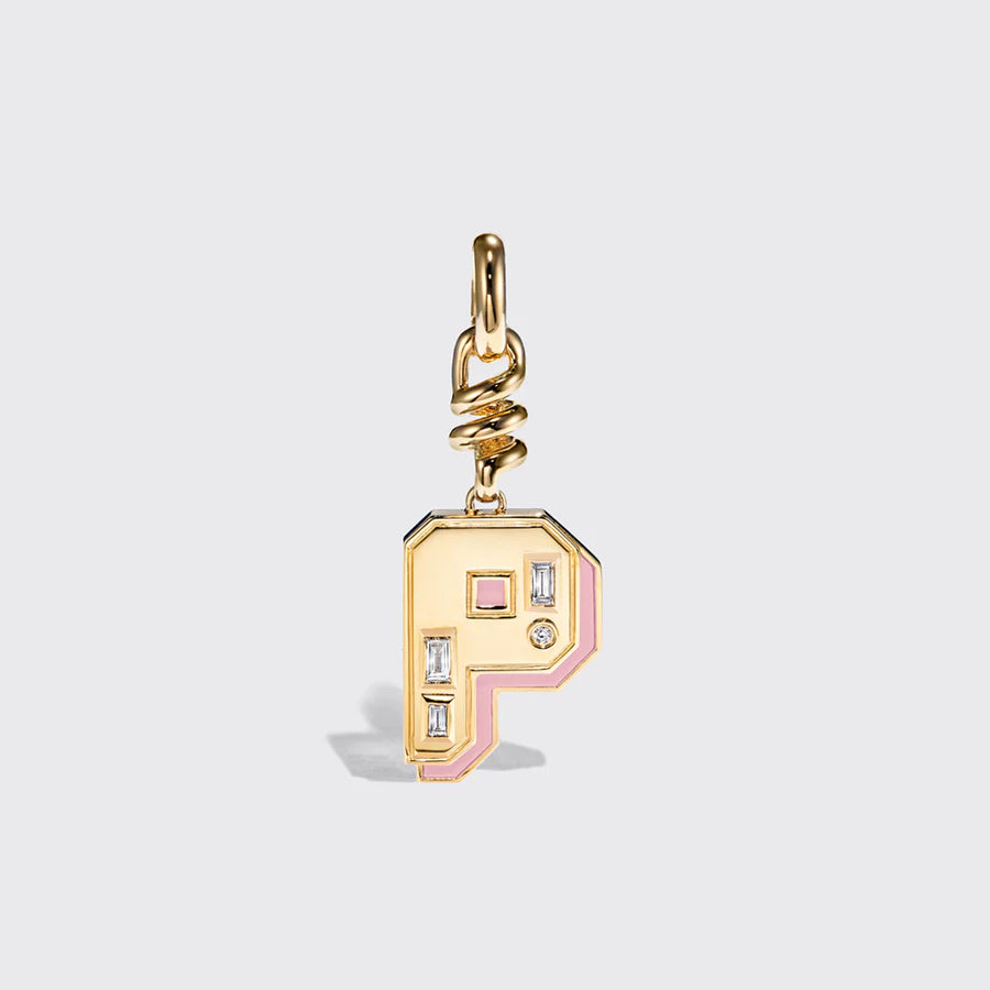 PINK OPAL NOSTALGIA LETTER CHARM