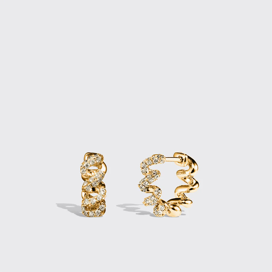 GOLD DIAMOND SLINKEE HUGGIE EARRING