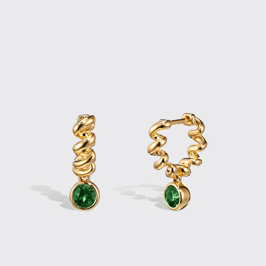 YELLOW GOLD SLINKEE DROPS EARRINGS