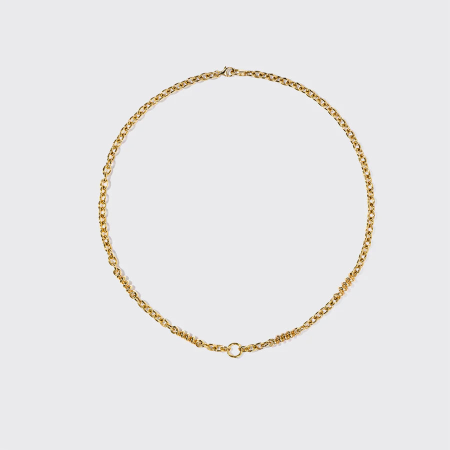 YELLOW GOLD SLINKEE CLIP NECKLACE