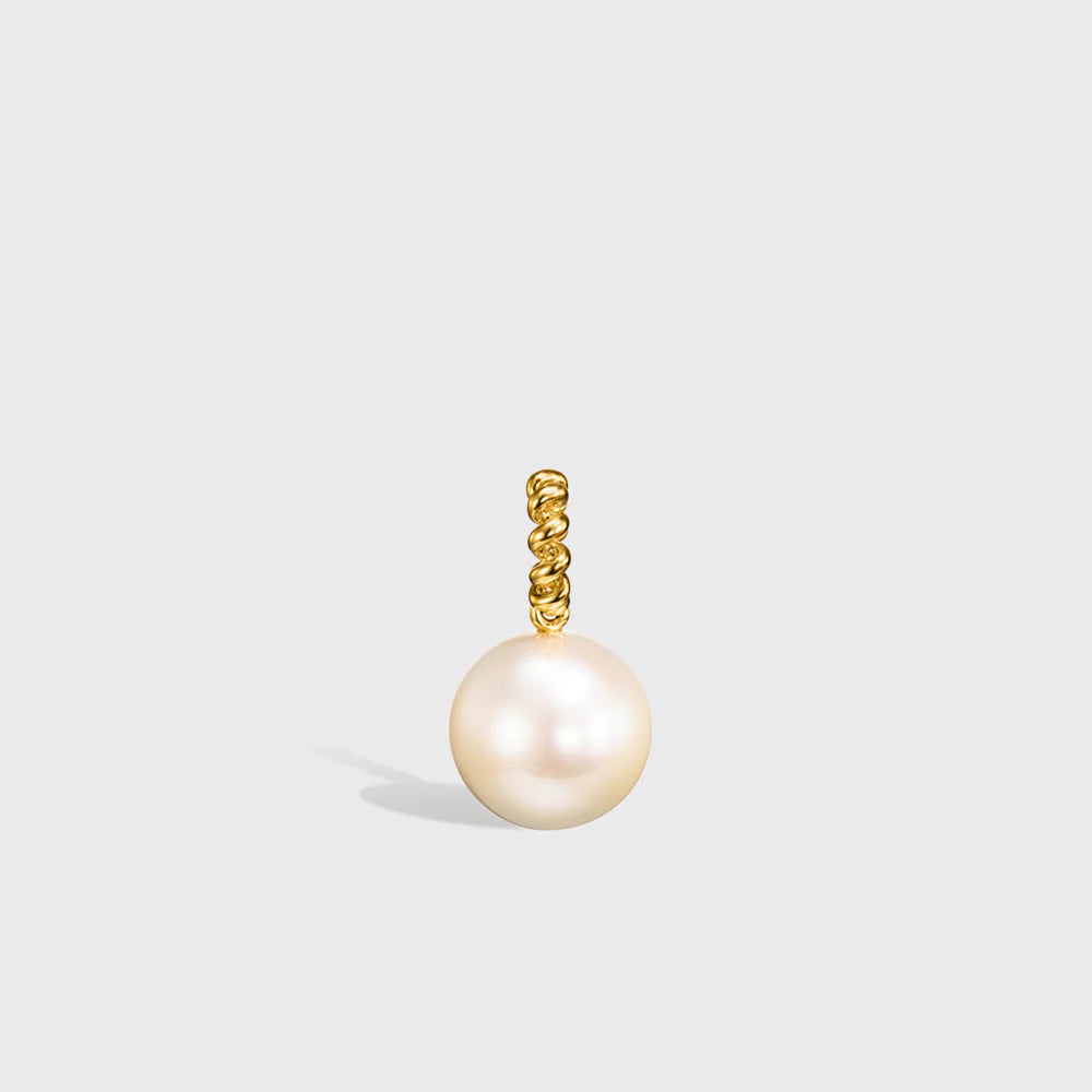 JUMBO WHITE PEARL YELLOW GOLD BEACHING PENDANT