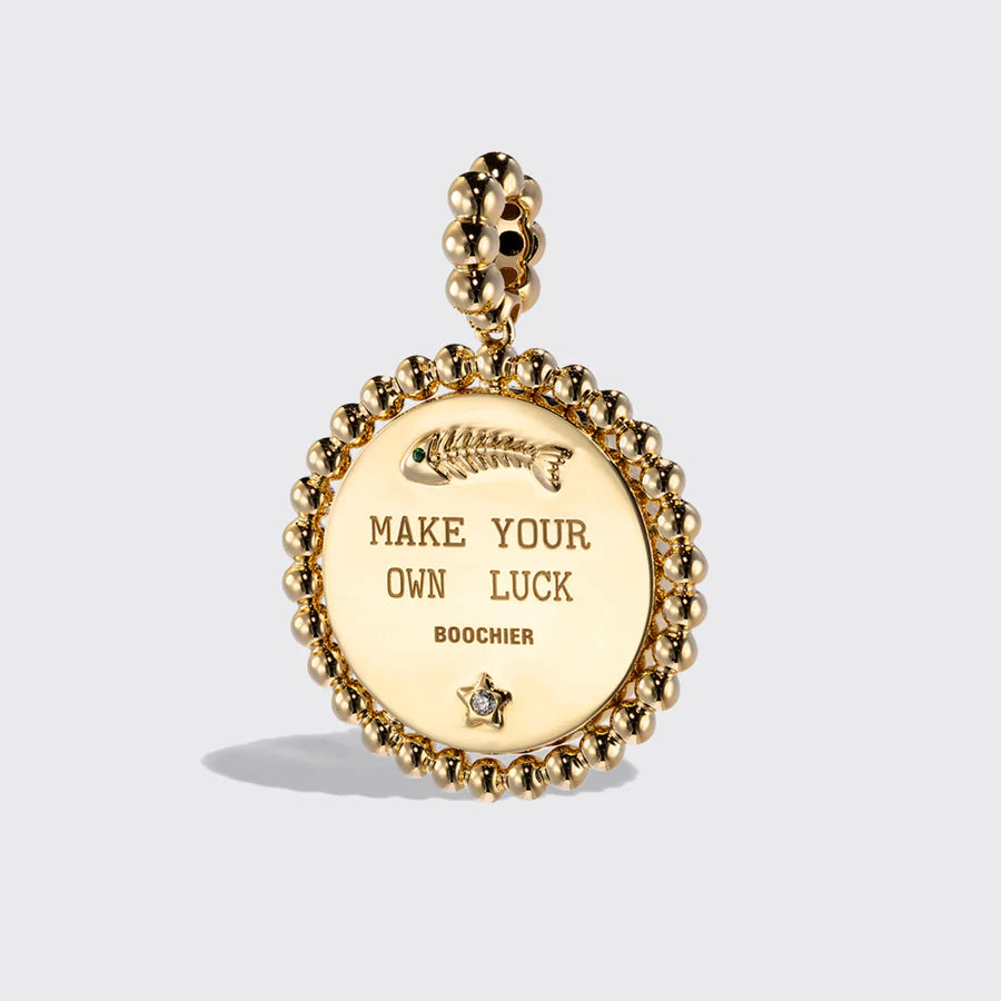 YELLOW GOLD LUCKY CAT DIAMOND CHARM