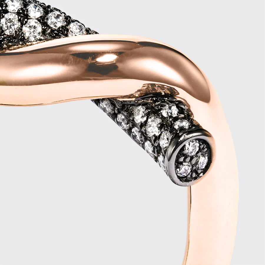 BLACK GOLD-GOLD HALF DIAMOND TIES RING
