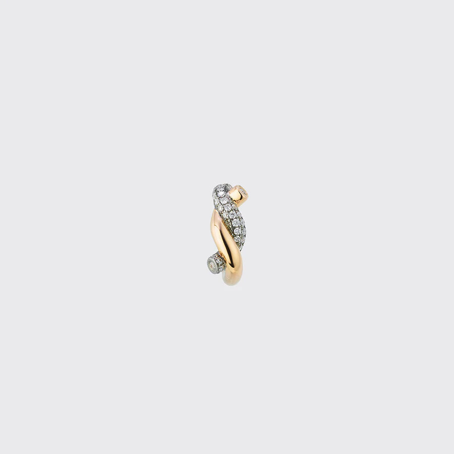 BLACK GOLD-GOLD DIAMOND SMALL TIES EARRINGS
