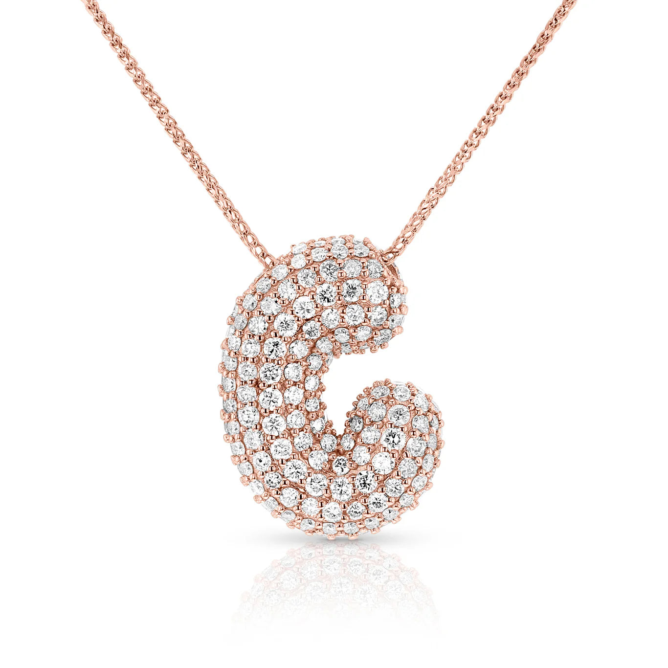 LARGE Diamond Bubble Letter Necklace