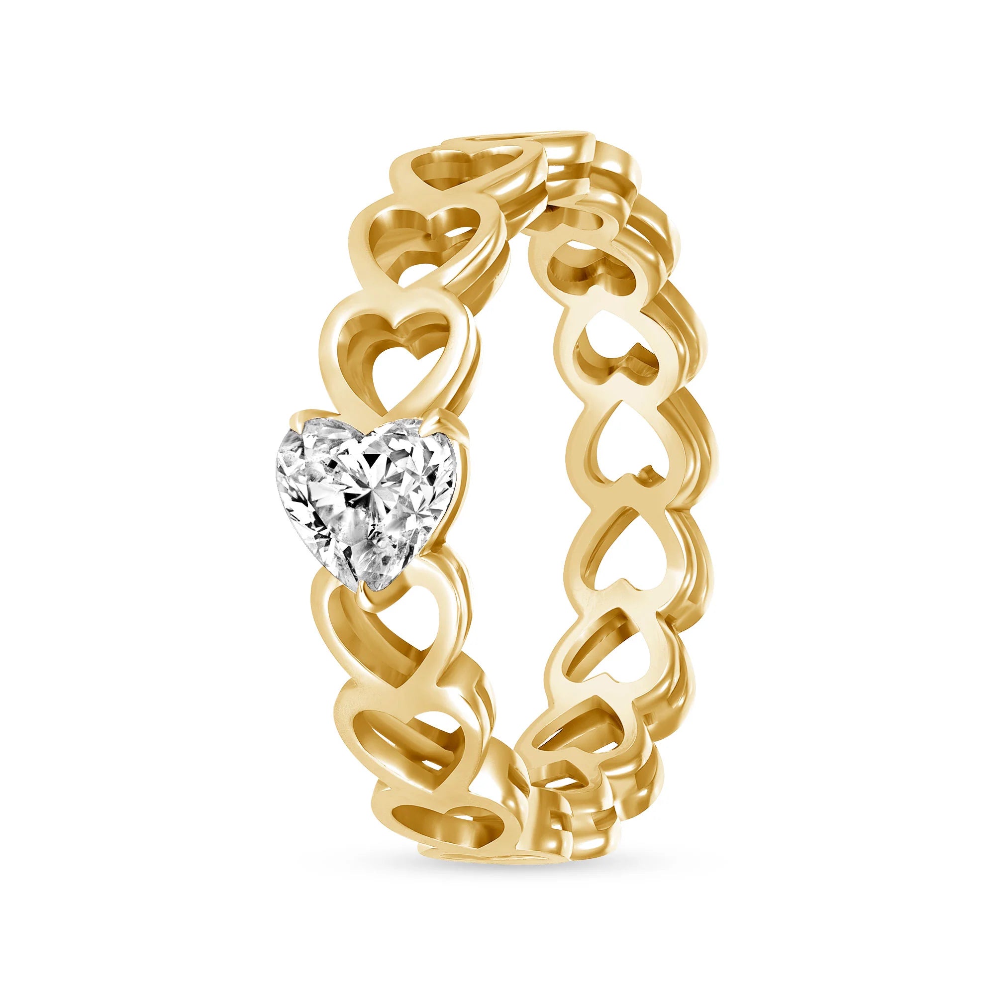 Diamond Heart Solitaire Ring